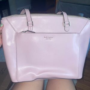 Bubblegum pink Kate Spade purse and wallet